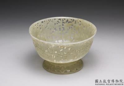 图片[2]-Jade round bowl in floral openwork, India-China Archive